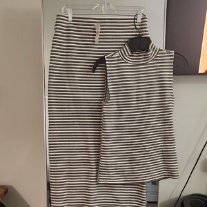 LOFT Black and White Striped Ensemble